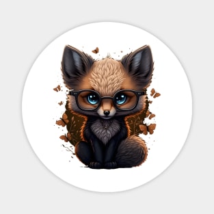 Sweet cute cartoon fox with glasses Magnet